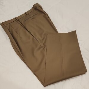 Elegant Tan Men's Wool Dress Pants